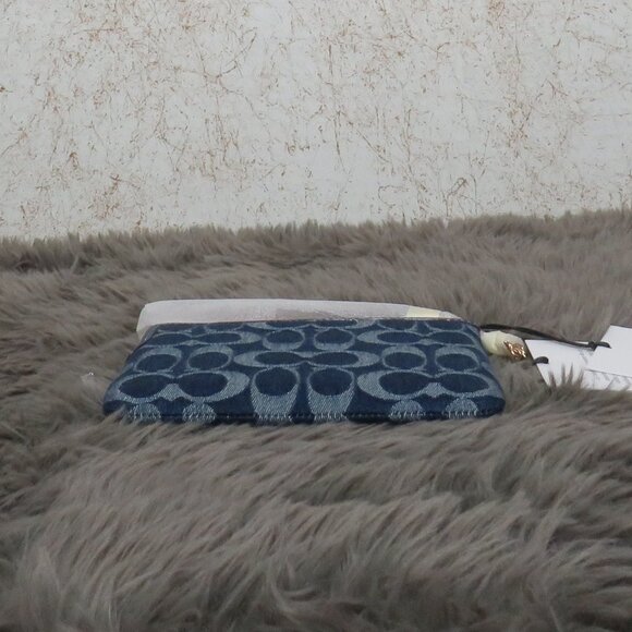 Coach Corner Zip Wristlet in Signature Denim (Denim) - Picture 4 of 7